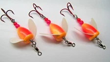 SPIN N GLO LURE LOT  3 SPINNER TROUT SALMON STEELHEAD ALASKA AUSTRALIA WORDEN'S