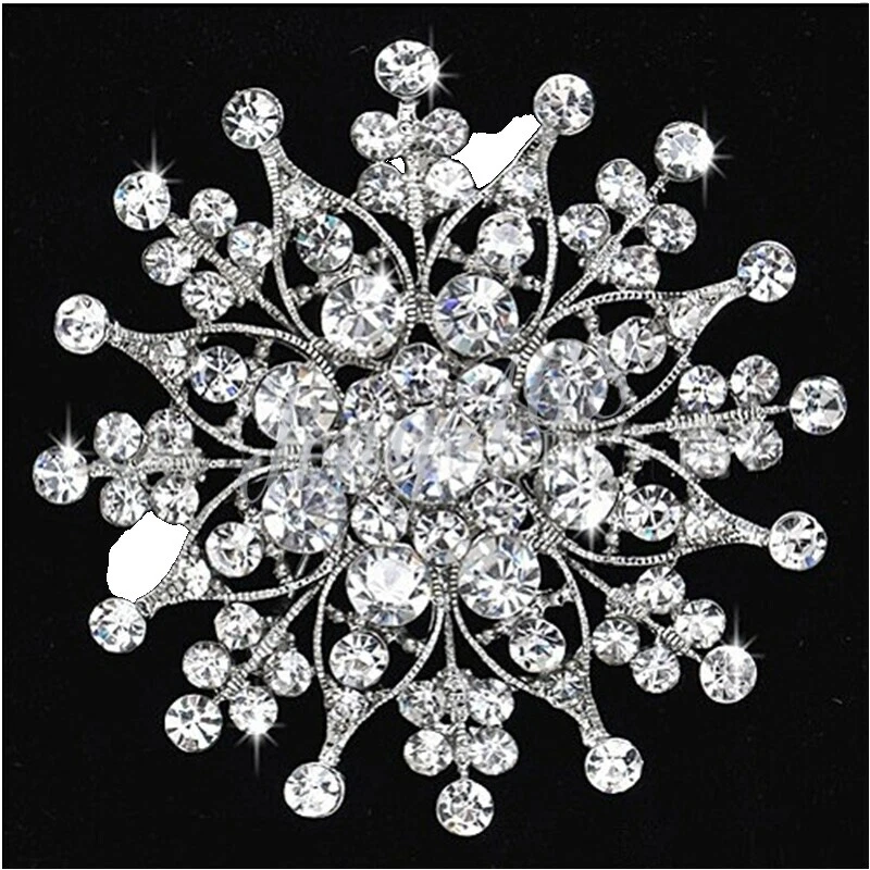 Folheado a Ouro Branco Cristal Moda Broches e Alfinetes