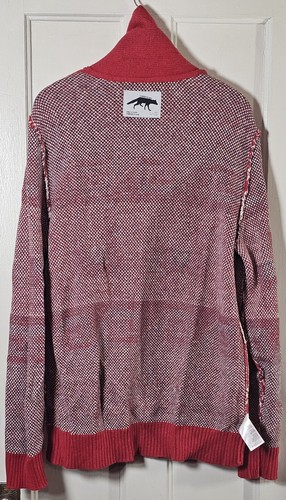 Lama Sweater Urban Character Hero Men's Size L Red Blue Wool Blend Cardigan City - Picture 20 of 24
