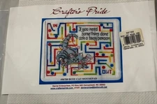 Crafter's Pride Counted Cross Stitch Kit  Busy Cat Mousepad NIP
