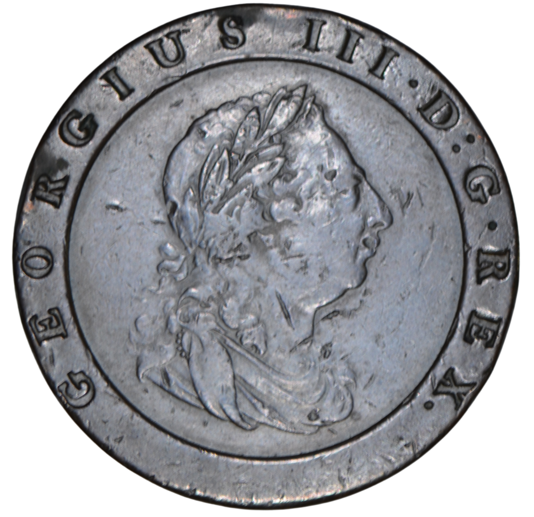 1797 Britannia Cartwheel 2 Pence Large English Copper ~ XF