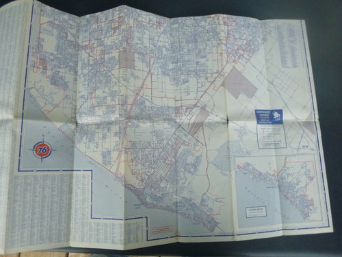1968 Orange County northwest California street road map Union 76 oil gas - Picture 3 of 4
