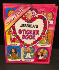 Personalized Name JESSICA STICKER BOOK Stick W/Us Girls Funky Groovy Stickers