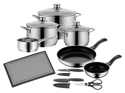 WMF Diadem plus saucepan set saucepans 10 pieces with lid induction stainless...