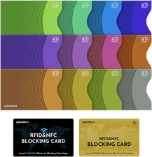 RFID Blocking Card Sleeves 12-Pack with 2 Cards for Credit Card Protection