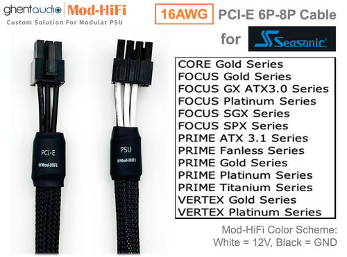 ⚡️UPgrading-16AWG PCI-E GPU 6P Cable for Seasonic PRIME FOCUS CORE... - 40cm/16" - 第 2/8 張圖片