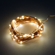 , Inc. Warm White Fairy Lights - Plug in - 16.5 Foot 50 Micro Lights on Coppe...