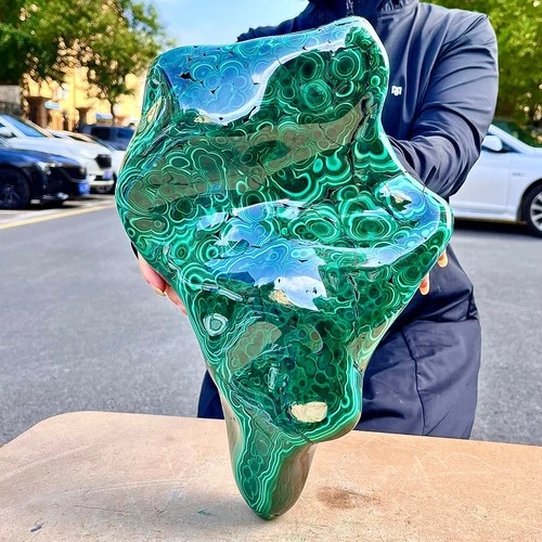24.33LB  Large Natural glossy Malachite transparent cluster rough mineral sample