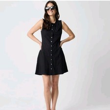 NWT J. Crew Ruffle Tie-Neck Mini Dress Black 20