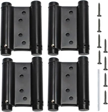3" Double Action Spring Hinges, Self Closing Door Hinges for Saloon Black 