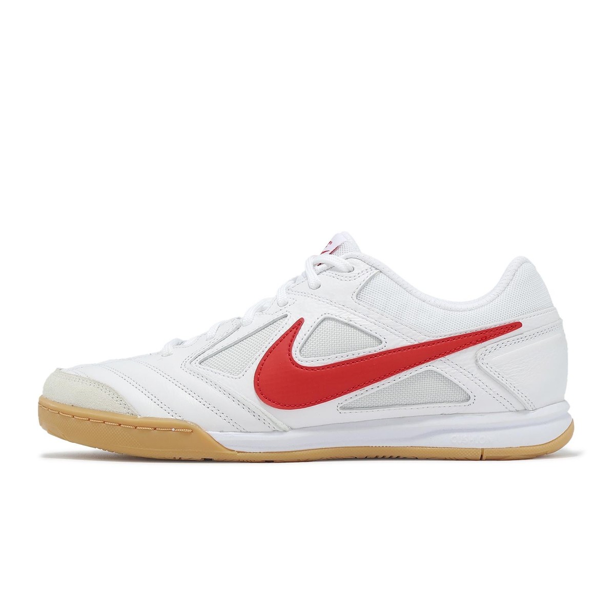 Nike GATO White University Gum Red Men Unisex Indoor Soccer Shoes