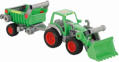 Wader Traktor mit Frontschaufel und Kippanhänger
