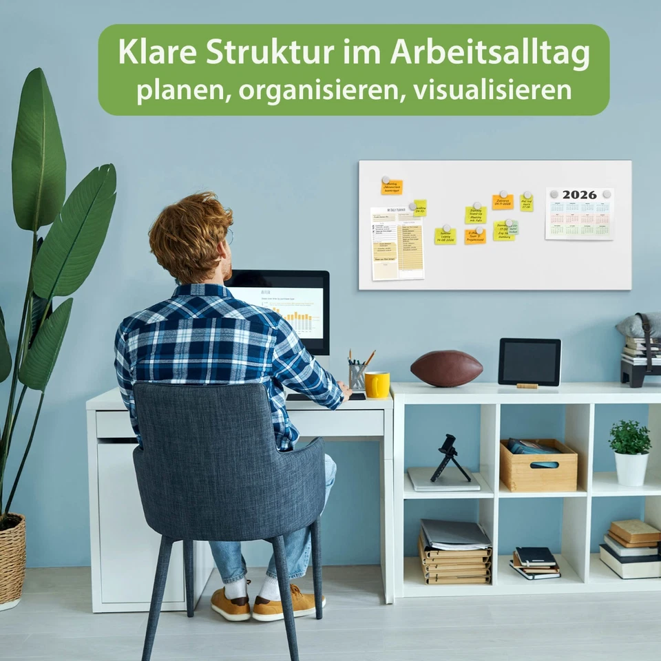 Metall Magnettafel weiß Memoboard Pinnwand magnetisch Magnetboard Magnetwand - Bild 4 von 4