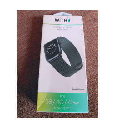 Apple Watch 38/40/41mm  WITHit Stainless Steel Mesh Band Black  Strap Watchband