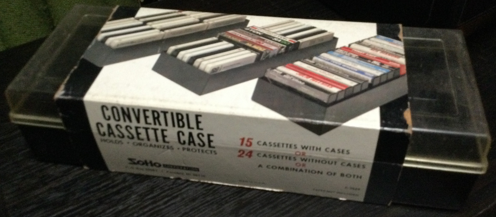 Vintage Unbranded Cassette Tape Storage Case Container Holds 15 Tapes