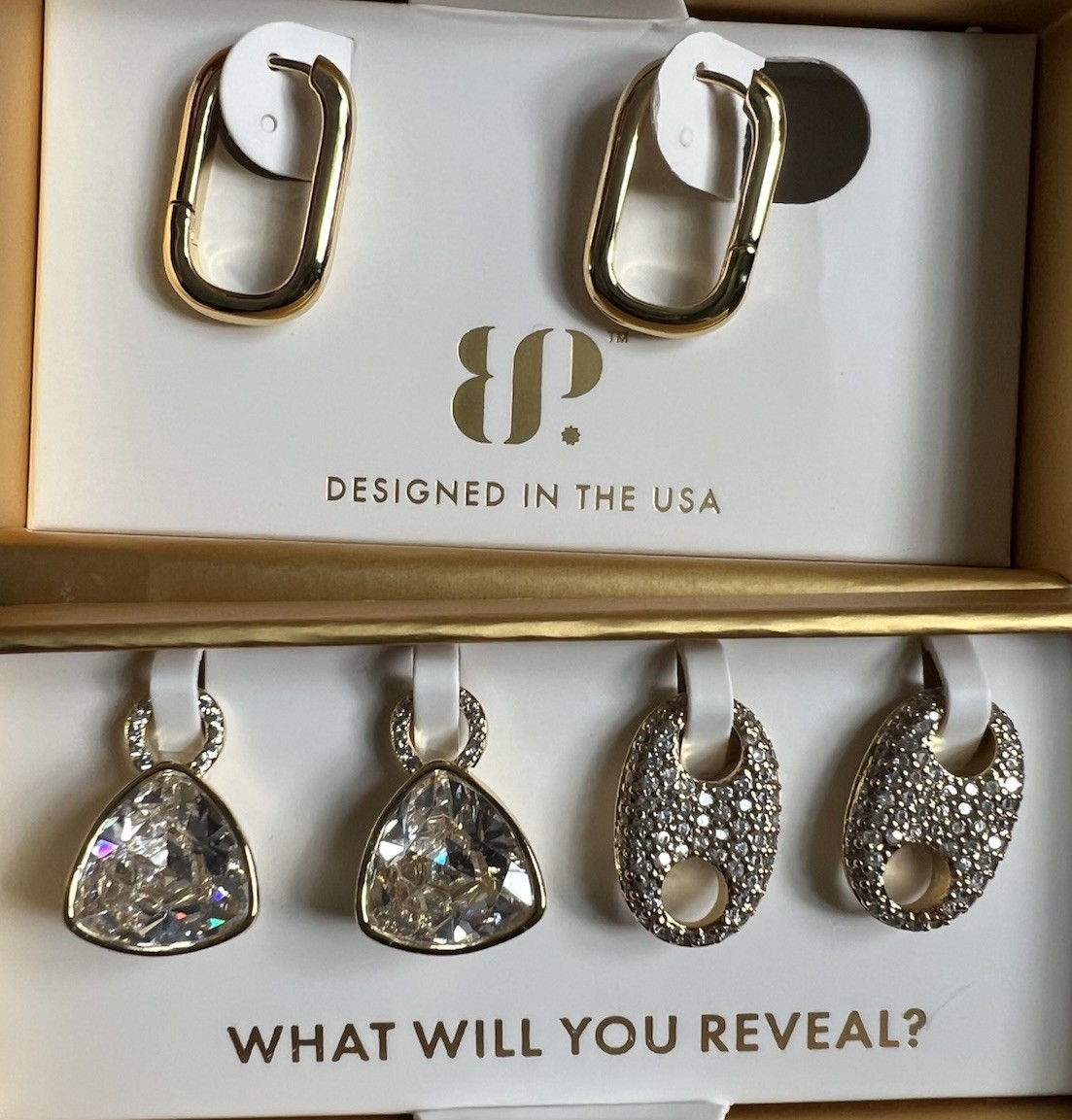 Bomb Party Charming Hoops gold cz Passionate with sass ER90462