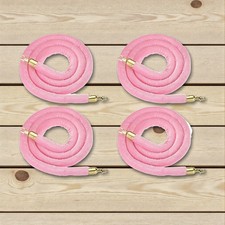 Velvet Stanchion Rope 4 Pack Barrier Hanging Rope Pink Gold 8ft Events Business