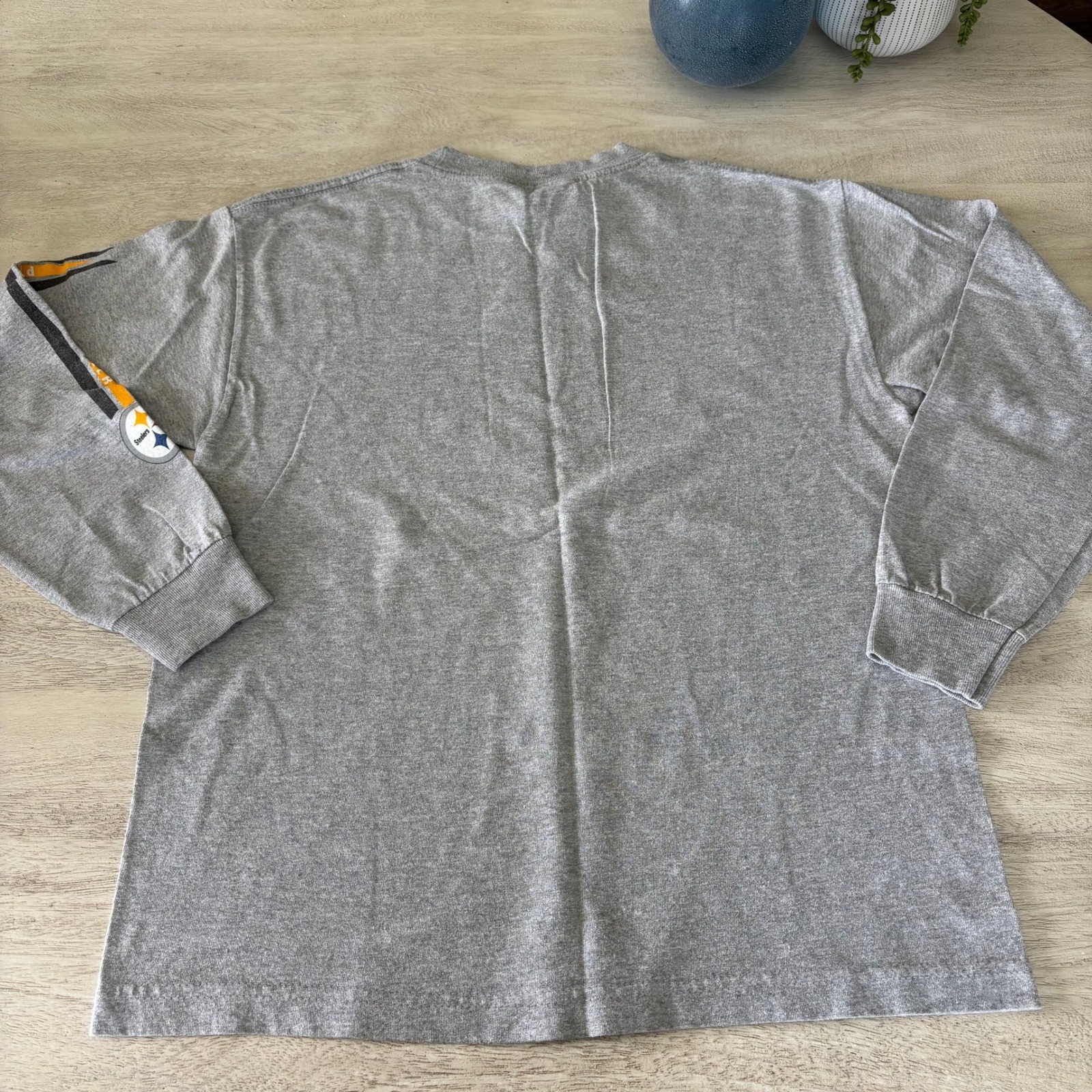 Reebok Youth Pittsburgh Steelers Long Sleeve Gray Football T-Shirt thumbnail 3