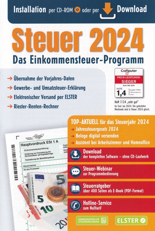 ALDI Steuersoftware 2024 Steuererklärung - CD oder Installations-Key per Email - Bild 3 von 4