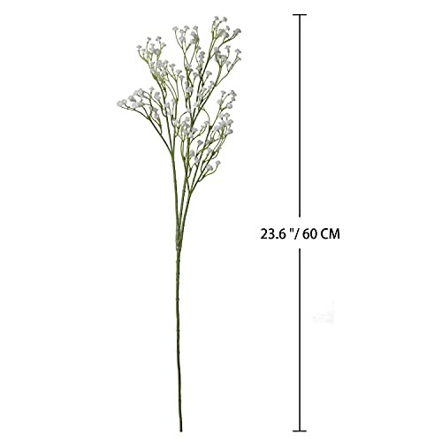 10er Pack Baby's Breath Kunstblumen Großpackung 3 Zweige Faux Baby Atem weiß - Bild 7 von 7