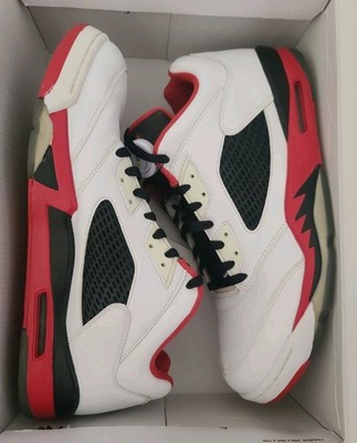Men's Size 14 Air Jordan 5 Retro Low Fire Red White Black
