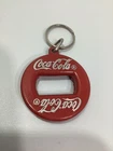Vintage Metal Coca Cola Coke Bottle Opener Keychain 2” Round Red