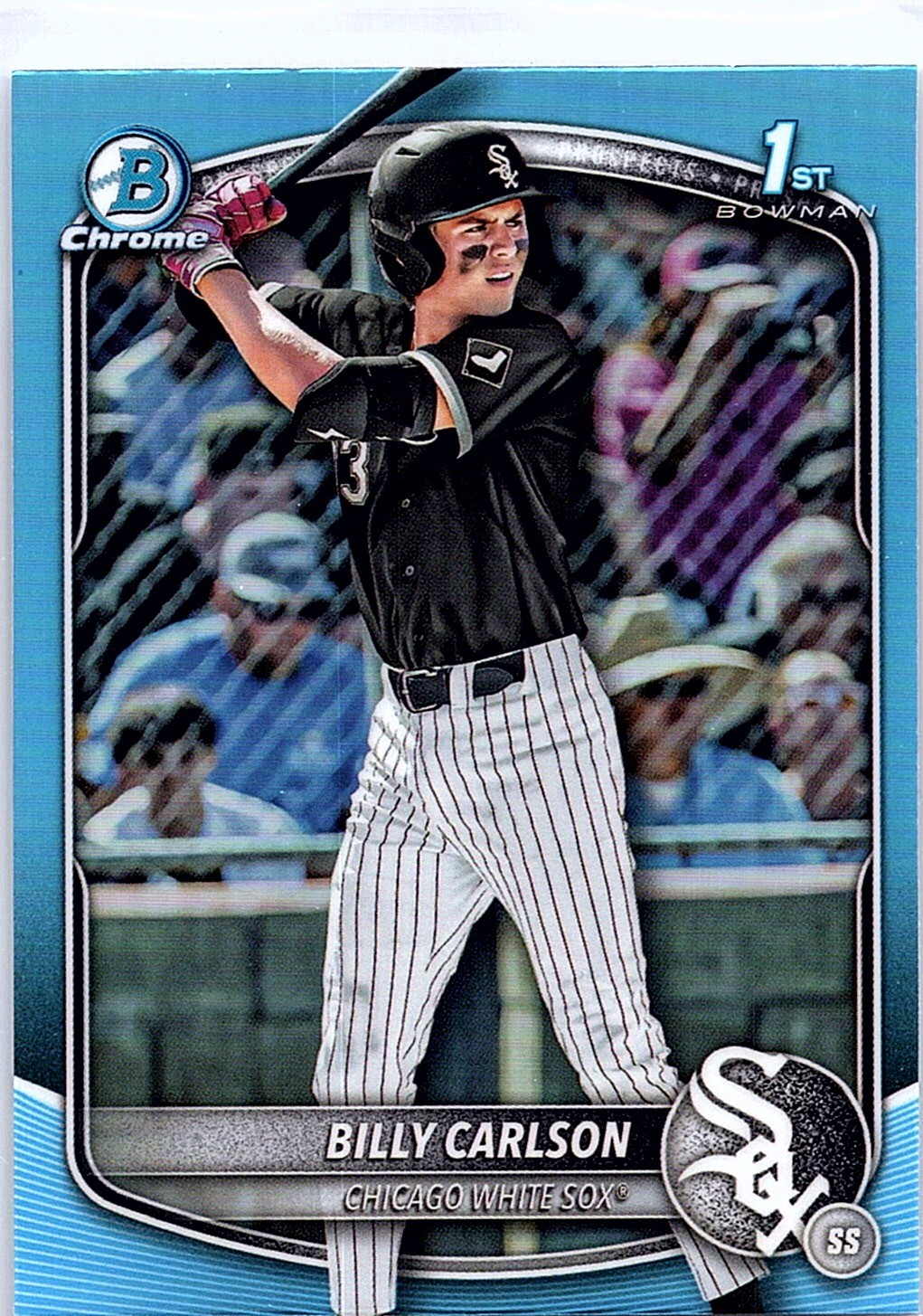 2025 Bowman Draft Billy Carlson #BDC-10 Chrome Sky Blue Refractor White Sox