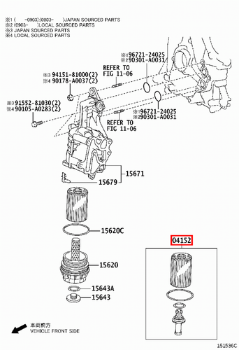 Genuine LandCruiser VDJ200 1VD 4.5 Diesel V8 Oil Filter Pack x2 Ref R2651P - Picture 16 of 20