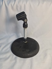 VTG Desktop Cast Iron Microphone Stand 6" 7" Mic Clip RADIO MUSICAL Taiwan