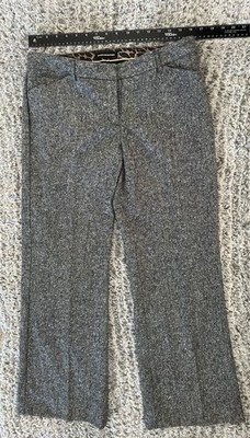 Express Pants Womens 10 Black White Tweed Design Studio Editor Flare Wool Office
