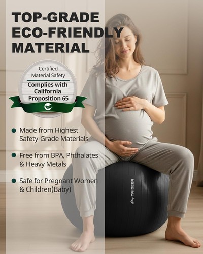 Yoga Ball for Exercise, Pregnancy & Birthing, 5 Sizes Exercise Ball for Physi... - Picture 6 of 8