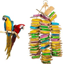 Parrot Toys for Medium Birds, Parrot Chewing Toy Cardboard Bird Toys Natural W..
