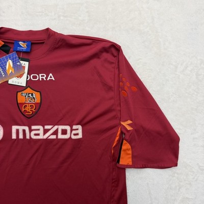 Diadora AS Roma Jersey Mens Large Red Soccer Football Mazda Home