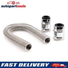 24 Flexible Upper Lower Radiator Hose Stainless Steel W Chrome Caps V8.
