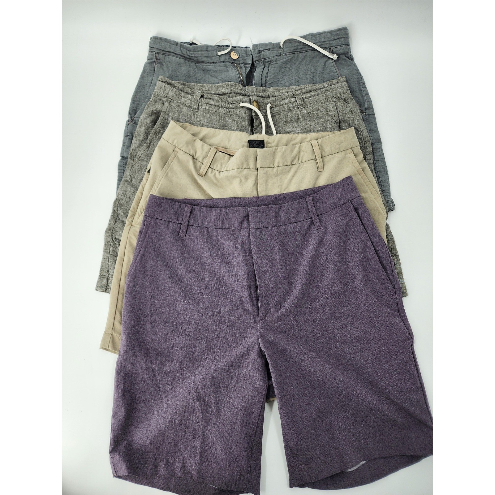 Boys Shorts Lot 4 Zara Man Calvin Klein All in Motion Grey Purple Khaki Size 30 image 4