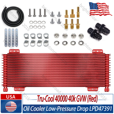#ad Red Tru Cool 40000 40k GVW Transmission Oil Cooler Low Pressure Drop LPD47391 US $57.29