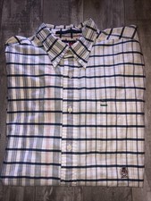 VTG Tommy Hilfiger Mens Plaid Button Down Long Sleeve Shirt Sz L Red Blue Yellow