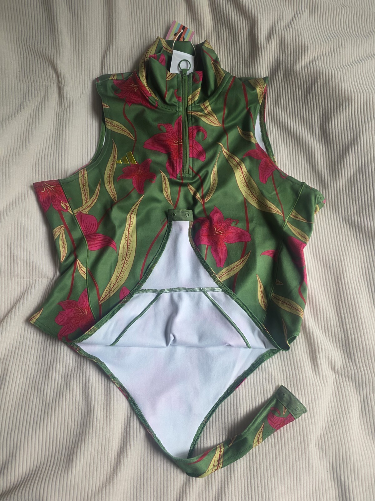 Adidas X Farm Rio BodySuit Floral Green Bnwt image 2