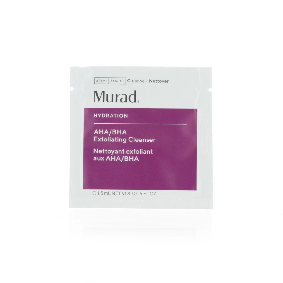 Murad AHA/BHA Exfoliating Cleanser 1.5ml 0.05oz X 10 Samples NEW