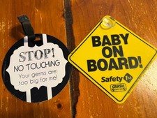 Safety 1st Baby on Board Suction Cup Yellow and Stop No Touching Sign