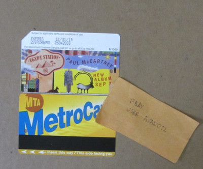 Paul McCartney, NYC MetroCard, Expired Mint condition