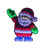 Northlight LED 3D Infinity Mirror Tunnel Light Santa Christmas Centerpiece Decor