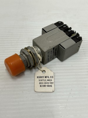 Vintage NOS Korry Electronics Indicator Light Type T4 K4 - Orange