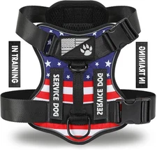 Demigreat Service Dog Harness, Reflective Vest Small (Pack of 1), USFLAG 