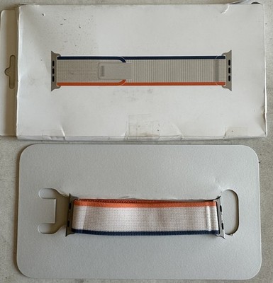 Apple Watch Band Trail Loop (49mm) Orange/Beige with Rugged Titanium Finish S/M
