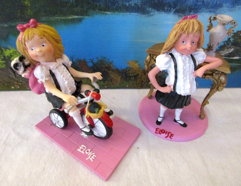 Lot of 2 Madame Alexander Eloise figurines; "On the Go" & Table w/ Vase Both #'d