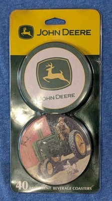 JOHN DEERE Absorbent Beverage Coaster Set of 40  New in Packaging