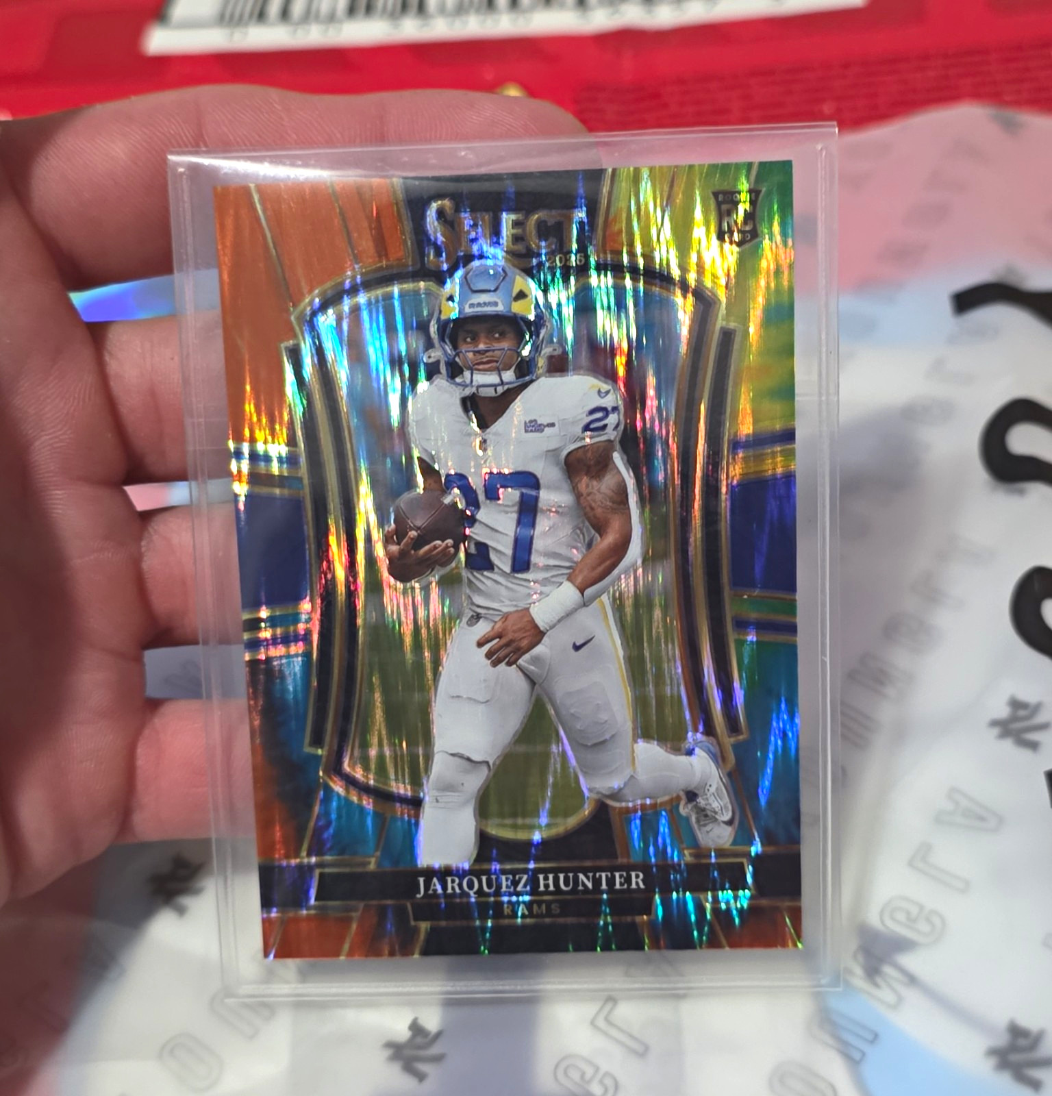 Panini 2025 Select Jarquez Hunter Premier Level Prizm #119 Rams 24/25 numbered