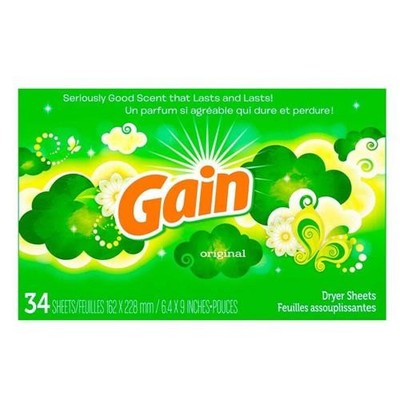 Gain Dryer Sheets Original 34 Sheets New In Box