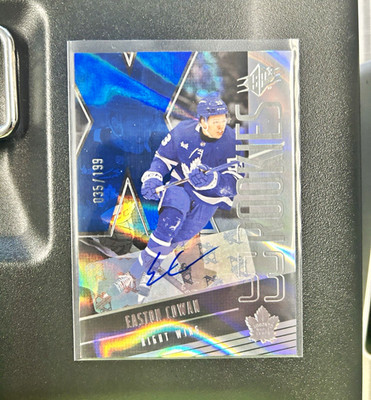 Upper Deck 2025-26 SPx Easton Cowan Blue Auto Autograph /199 #F-EC Leafs